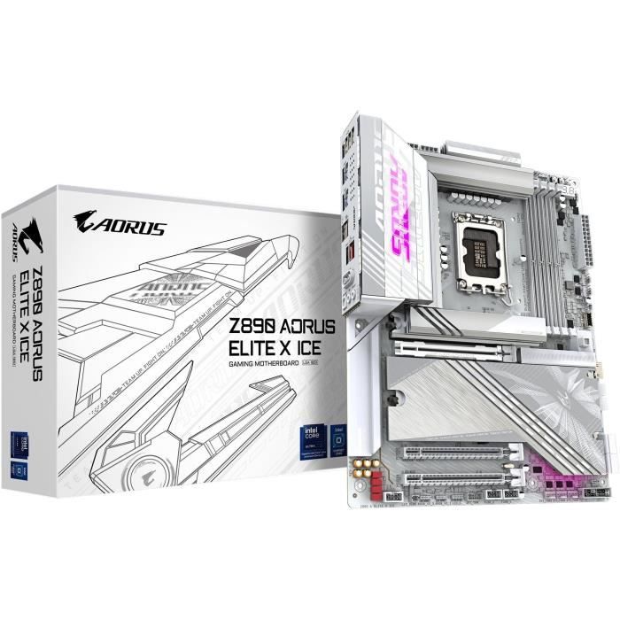 Carte Mère ATX GIGABYTE Z890 A ELITE X ICE - Socket 1851 - Thunderbolt 4 - LAN 2.5 GbE - Wi-Fi 7/Bluetooth 5.4