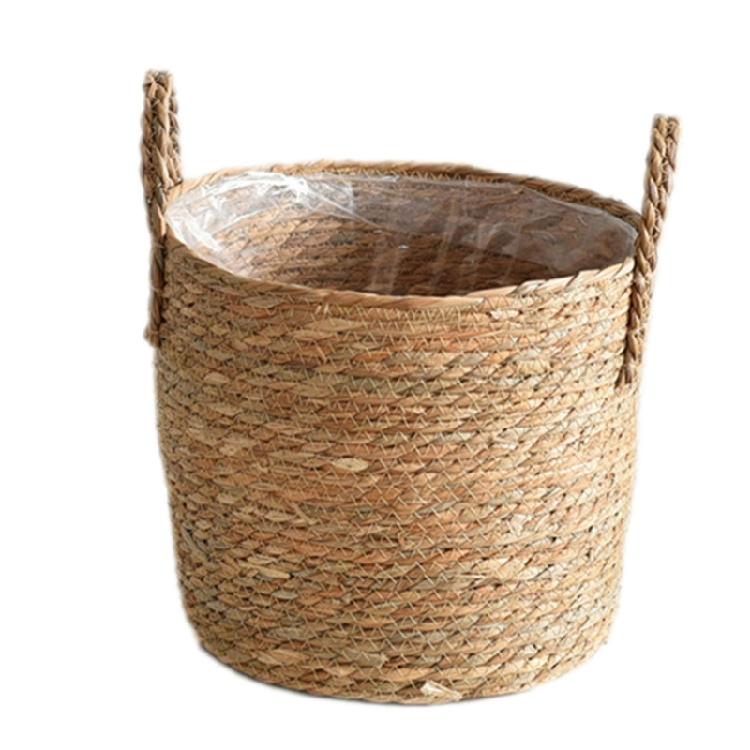 Woven Flower Pots Straw Flower Pots Outdoor Tables Large Straw Bag Basket Hand