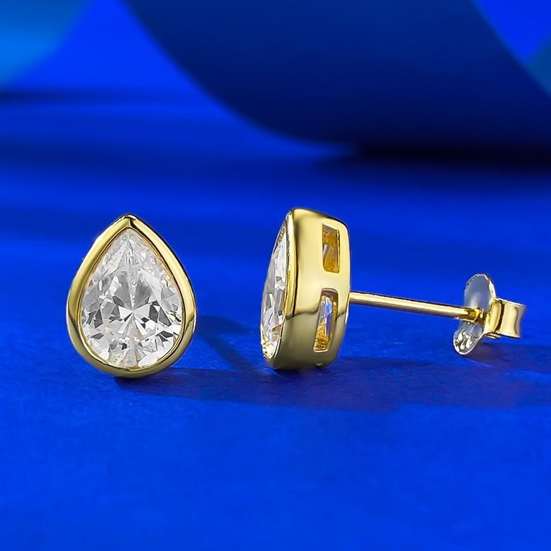 6 * 8 mm Kolczyki sztyfty w kształcie kropli wody z kamieniem w kształcie gruszki Klasyczny pojedynczy produkt