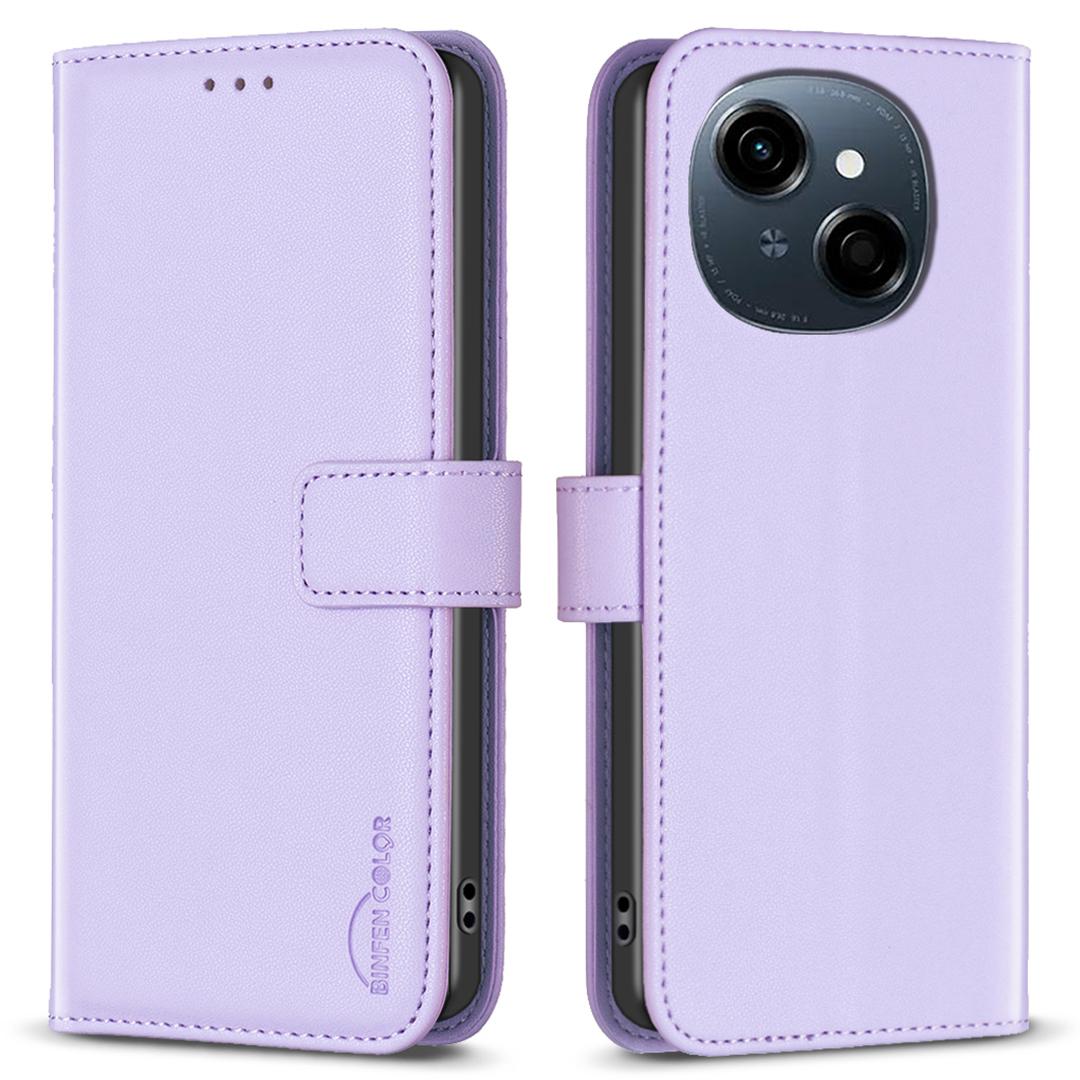 

BINFEN COLOR BF17 For TECNO Spark Go 2025/Spark Go 1/Pop 9 4G Case Wallet Folio Flip Leather Cover Purple