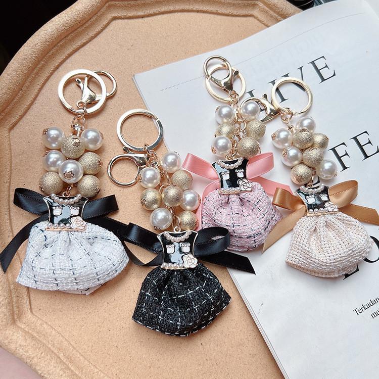 Stylish Dress Keychain With Pearl Grape Pendant Perfect For Occasions Various