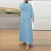 ZANZEA Women Long Sleeve Blouse and Long Pleated Skirts Casual Two Piece Suit Sets