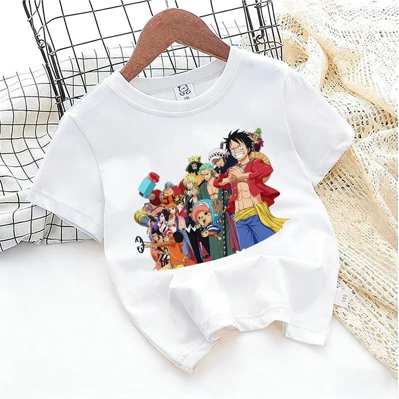 One Piece Kinder T-Shirt Anime Zoro- Cartoon Niedlicher Druck Baumwolle Junge Kleinkind T-Shirts Streetwear Lässig Kurzarm Kinderkleidung Oberteile