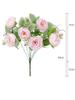 9 cabeças de flores artificiais de rosas, arranjo de buquê de rosas falsas, buquê de seda, flores falsas para decoração de festa de casamento em casa, escritório
