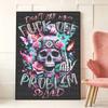 Skull Roses Fuck Off Problem Solved Full Round Drill Diamond Painting Kit DIY Sparkle Art Canvas for Adults Relaxing Craft and Home Decoration Gift