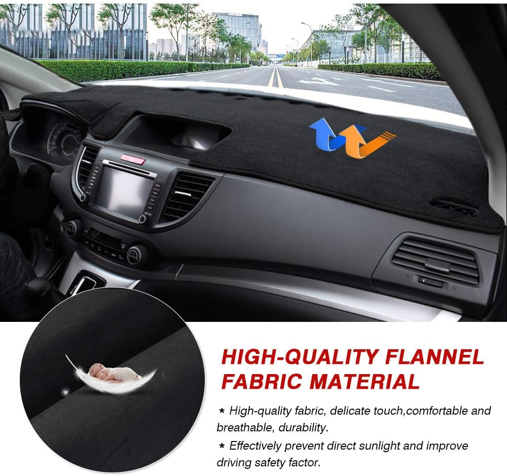 For Honda CR-V 2012-2016 (CRV) Flannel Dashboard Cover - Non-Slip Dashboard Pad Sun Shade Anti-Glare Protector