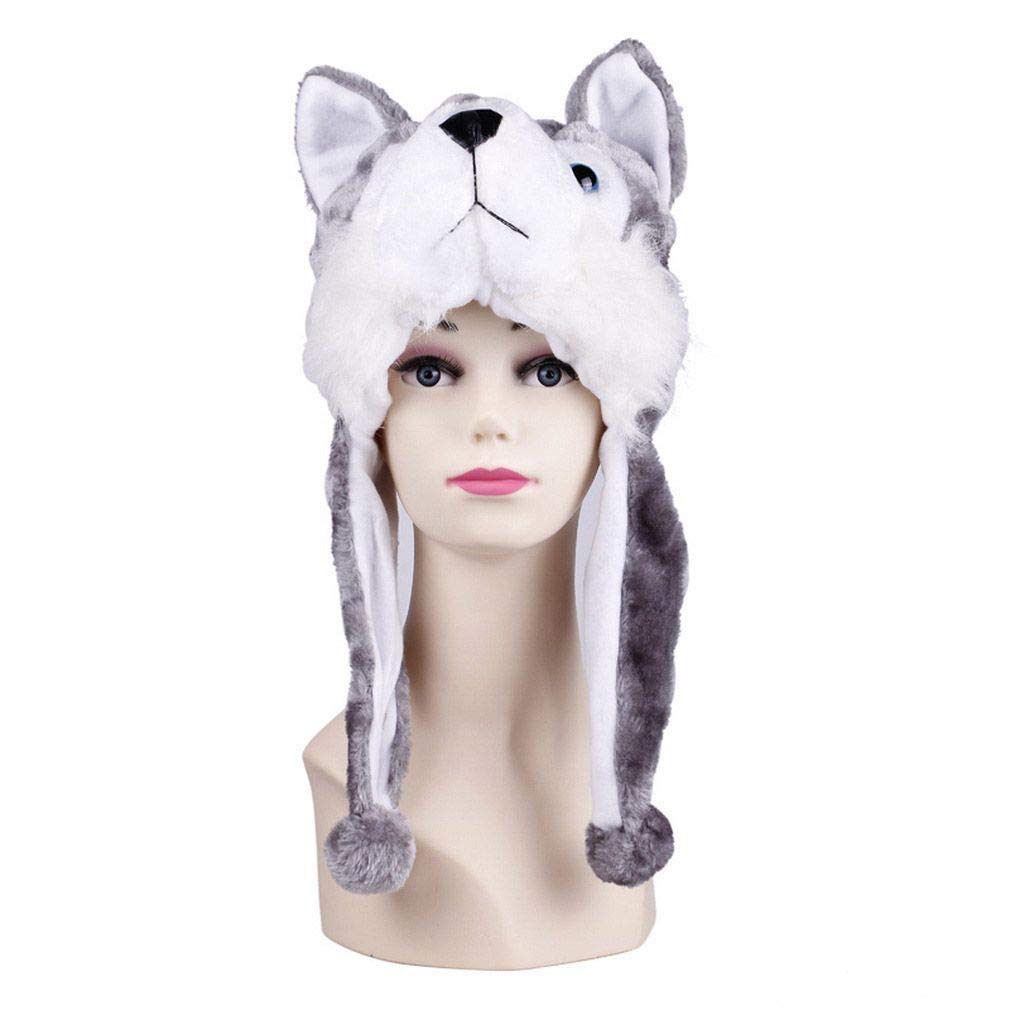 Jixin4you Animal Hat, Christmas Cosplay, Plush Kigurumi Costume, Cow, Tiger, Year of the Ox, Kids, Men, Women, Animal Headgear, Windproof, Cold
