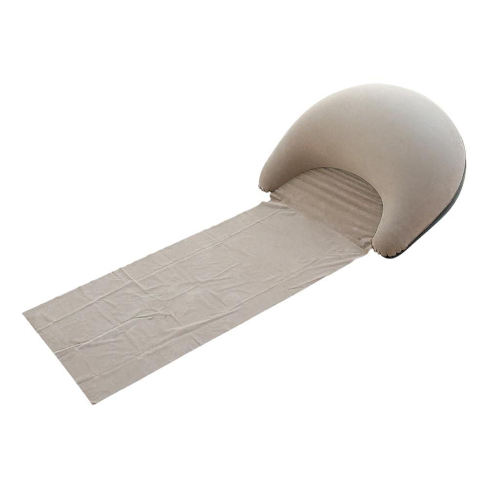 Inflatable Lounger with Head Rest Flocking Air Couch Ergonomic Portable Beach Chair Camping Air Bed for Camping Beach