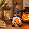 Kürbis-Thema Heimdekoration Halloween Plüsch-Gnom-Dekoration, Gruselige Orange-Schwarze Spinnennetz-Fledermaus Schwedisches Zimmer Tomte Elf Figur, Skandinavisch