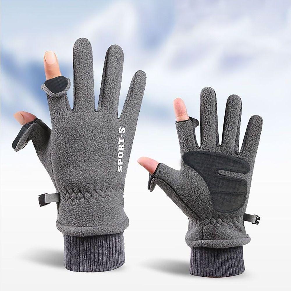 Windproof Touch Screen Gloves Thicken Finger Flip Cover Gloves 2023 New Ski Gloves  Autumn Winter