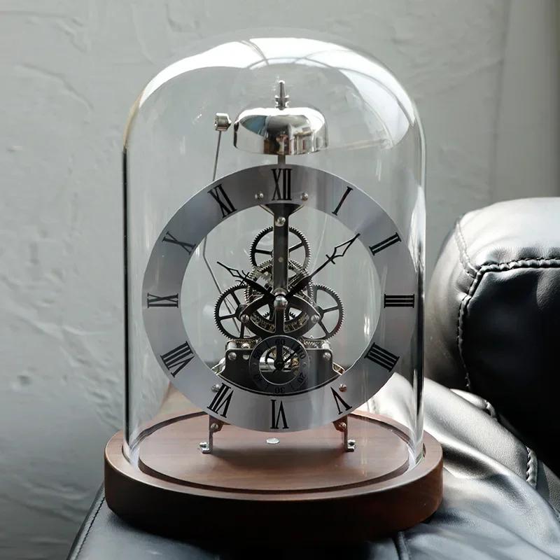 

Antique-Inspired Bedside Decor Gift for Home Luxury Vintage Desk Clock Silent Gold Metal Table Clock