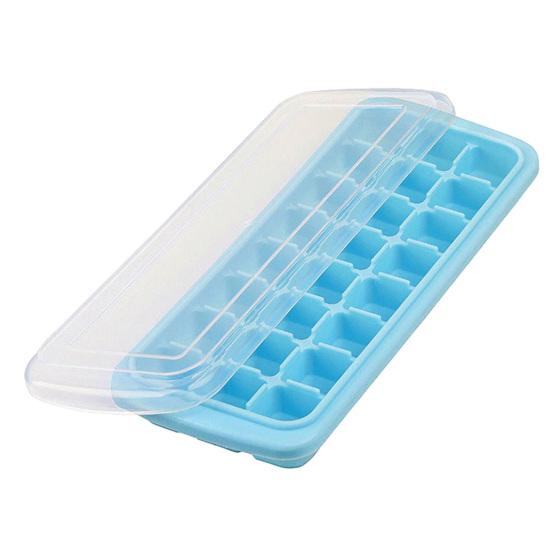 Silicone Ice Cube Tray with Lid 24/36-Cavity Food-Grade Mold for Freezer Easy-Release Leak-Proof Stackable Bar Party Supplies