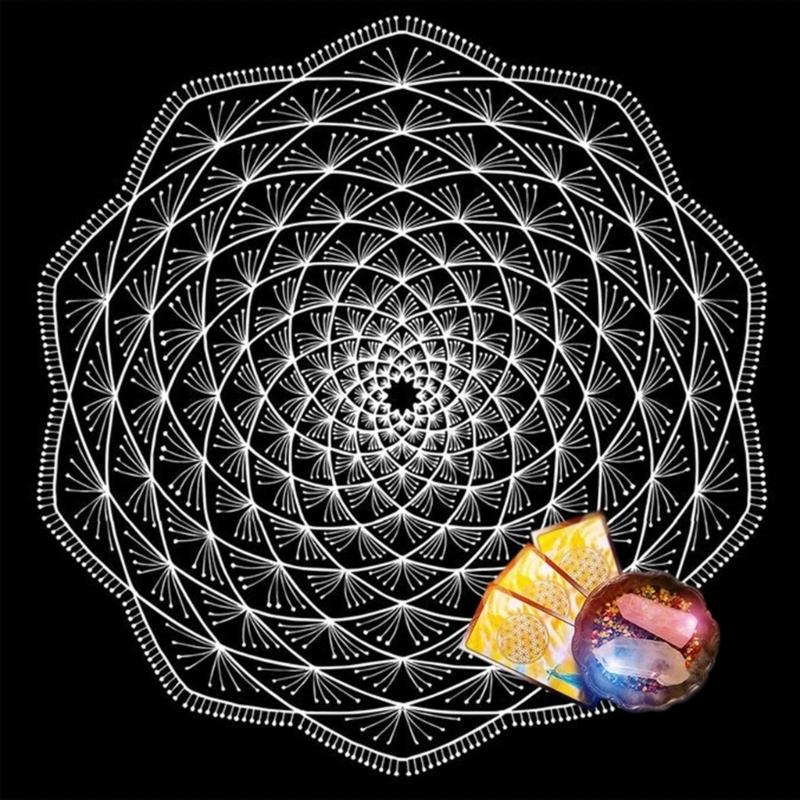 50x50/60x60/75x75cm Tarot Tablecloth Mat Geometric Divinations Table Cloth Board Game Oracles Card Pad Rune Support Mat