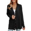 Women's V Neck Long Sleeve Cable Knit Cardigan Regular Fit Casual Sweater Coat