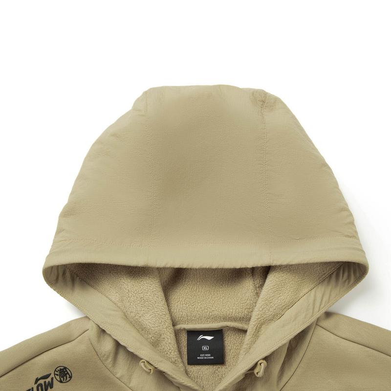 Li Ning Outdoor CF Moisture Wicking Fleece Warm Anti-Static Loose Pullover Hoodie Unisex Hoodies AWDV927-1