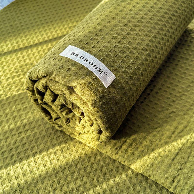 Ultra-Soft Washed Cotton Waffle Dorm Duvet Cover & Pillowcase Three-Piece Set