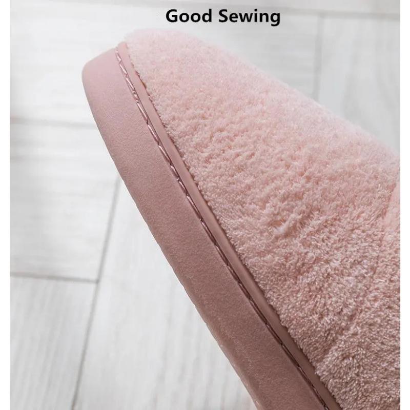 2025 Winter Warm Shoes Woman Men Indoor Slippers Soft Plus Couples Home Floor Snow Boots Anti-slip Female House Footwear