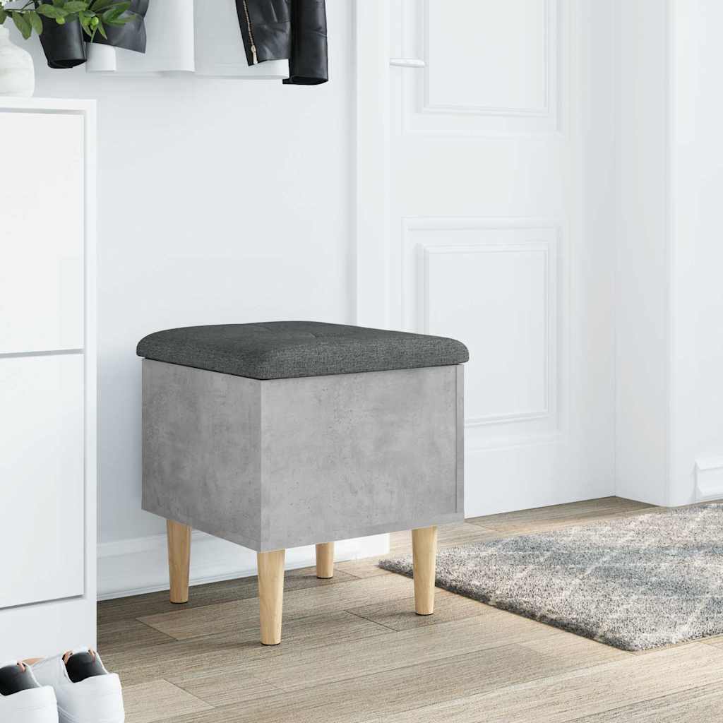 Storage Bench Concrete Gray 42x42x46 Cm Engineered Wood