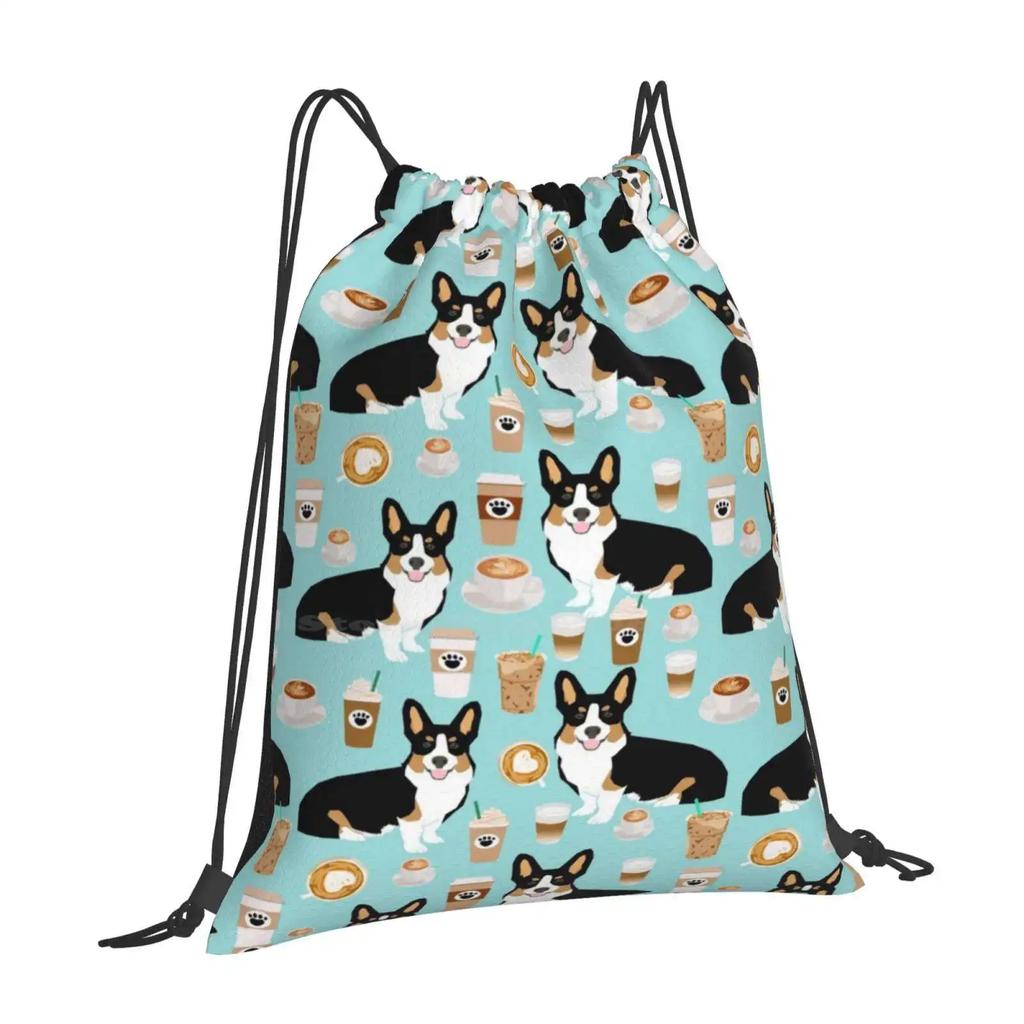 Welsh Corgi Tri Colored Coffee Lover Dog Gifts For Corgis Cafe Latte Pupuccino Corgi Crew Hot Sale Backpack Fashion Bags Welsh