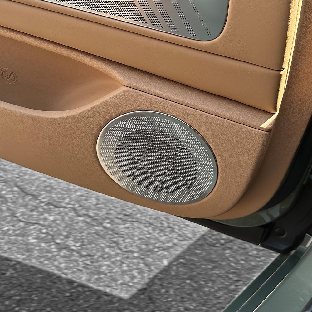 For Genesis GV70 2026-2026 4PCS Stainless Steel Silver Car Door Speaker Decoration Cover Trim Car Accessories LHD/RHD