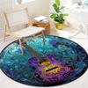 S Guitar Round Rug Nonslip Area Rug Office Chair Mat Carpet For Living Room Bedroom Home Decor