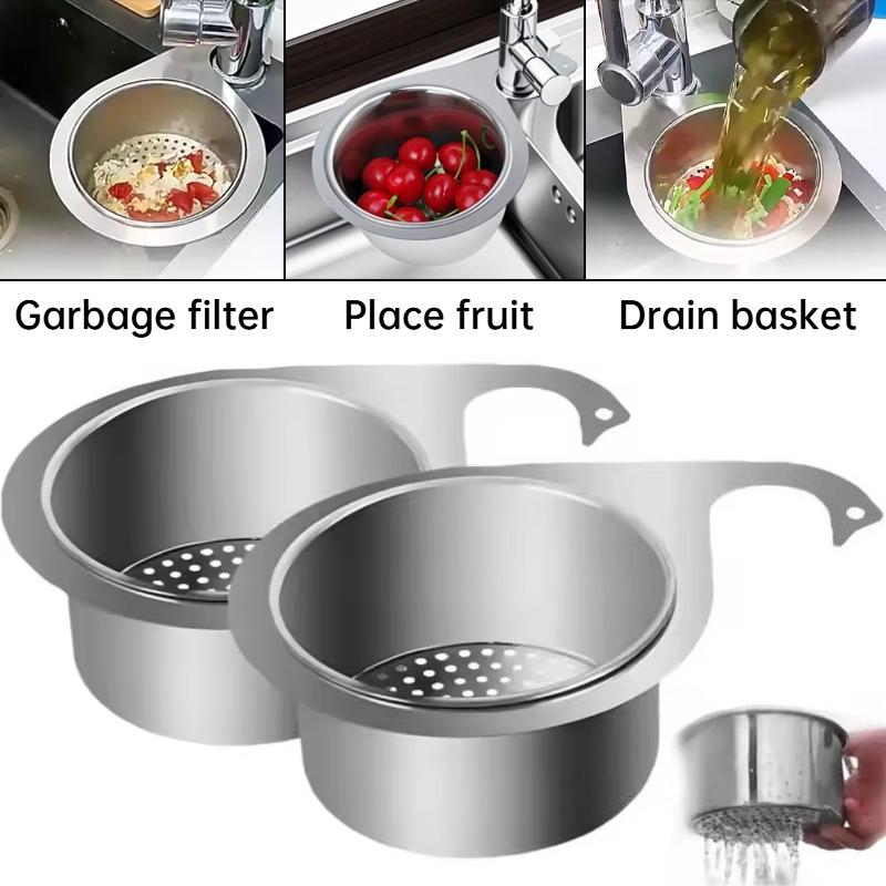 Kitchen/bathroom stainless steel swan detachable hanging filter basket,use for garbage filter screen, placed for fruit+vegetable