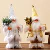 Christmas Festives Santa Ornament 11Inch Fabric Figurine Holiday Decoration For Indoor Photography And Party Themes