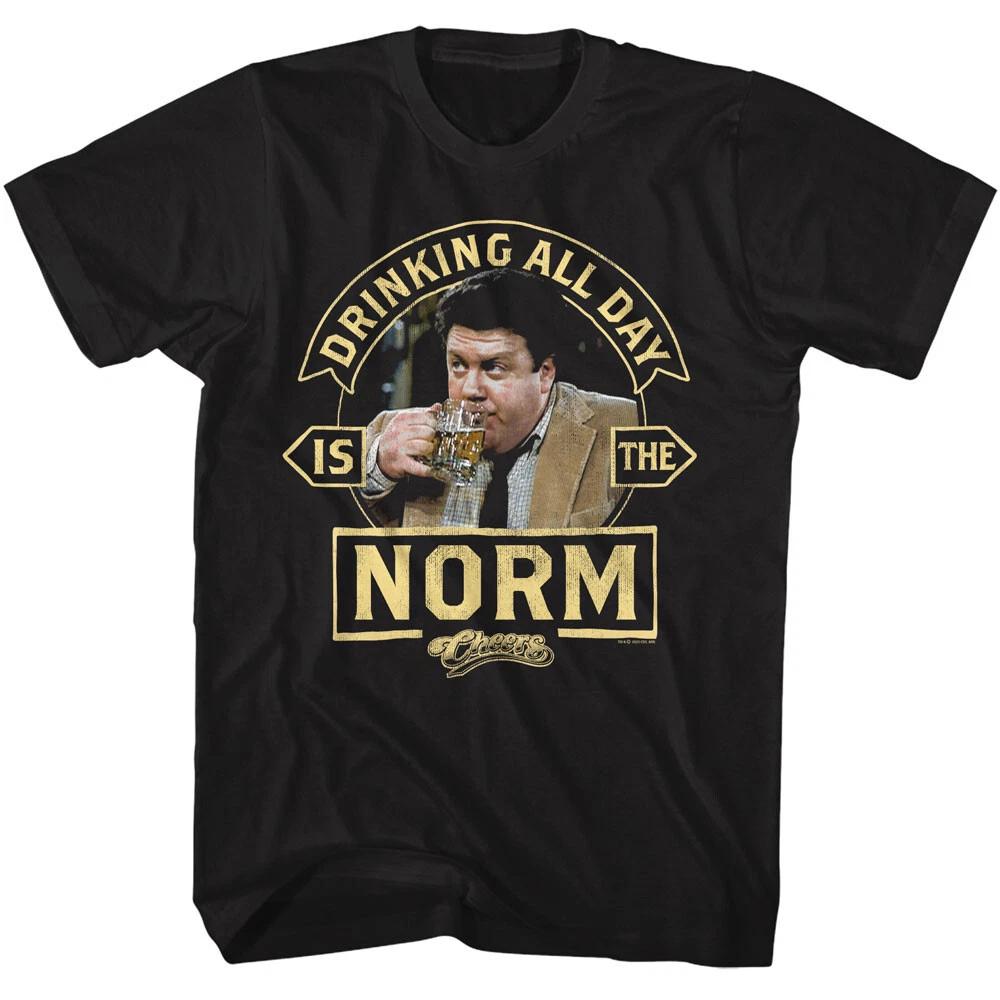 Cheers TV Show Norm Photo Drinking All Day Is The Norm Men s T Shirt RIP 4XL
