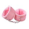 Nylon Color Wrist Cuffs Soft Plush Lining Adjustable Metal Buckle For Couples Bedroom Play