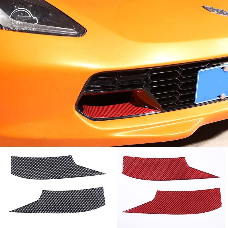 For Chevrolet Corvette C7 2014-2019 Soft Carbon Fiber Car Bumper Front Lip Air Inlet Decorative Sticker Exterior Accessories