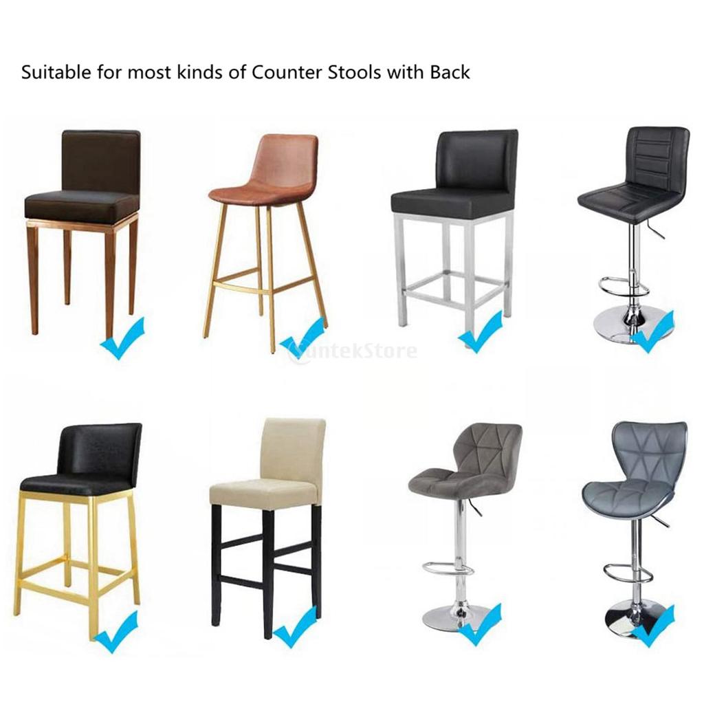 1x Counter Pub Stool Chair Cover Polyester Counter Side Short Back Kitchen Seat Slipcovers Bar Stool Chair Furniture Protector