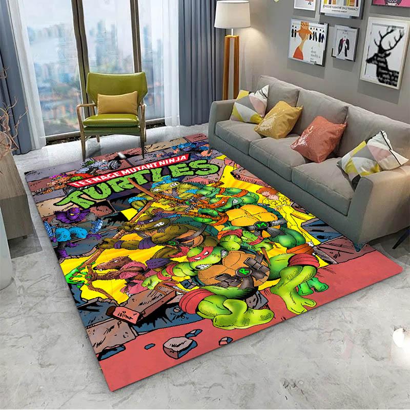 T-Teenages-mutant-Ninjas-Turtles Film Movie 3D Carpet Rug Art for Room Decor Home KidsDoor Gift Kids Area Rug Non-slip Floor Mat