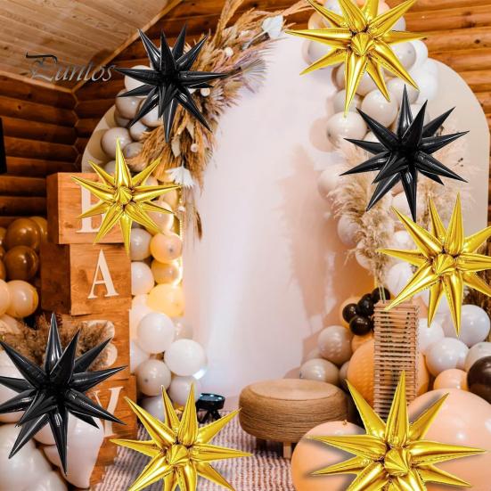 50 de bucăți de 18 inci cu balon stea cu con de 18 inchi, metalic, rezistent la scurgeri, mai gros pentru baby shower, decorare pentru petrecerea de nuntă, balon din aluminiu