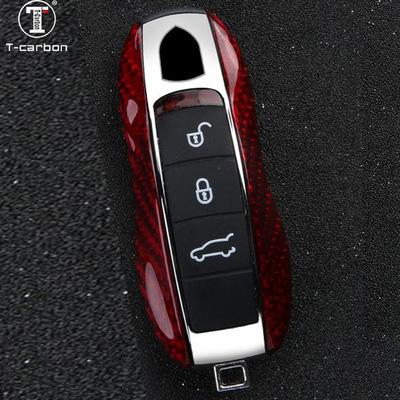 Car Key Case Cover Shell For Porsche Panamera Cayenne Macan 911 Boxster Cayman 986 987 718 Car Accessories Carbon Fiber