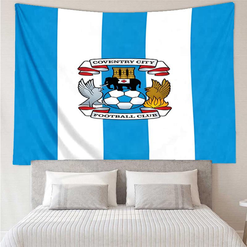 1PC Coven-try Football Club Crest Printed Tapestry Room Decoration Wall Hanging for Living Room Bedroom, dormitory, Birthday and Christmas gifts