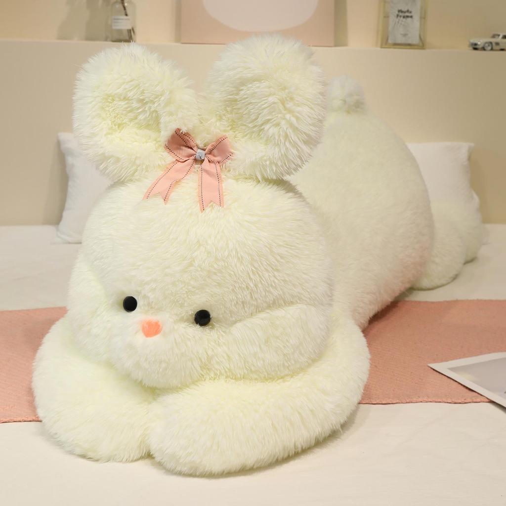Super Large White Bunny Plush Sleeping Pillow Doll for Girls