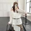 Plus size women clothing [Maillard Set] Autumn Chubby Girl Bohemian Waste Soil Wind Cover up Skirt Two-piece Set