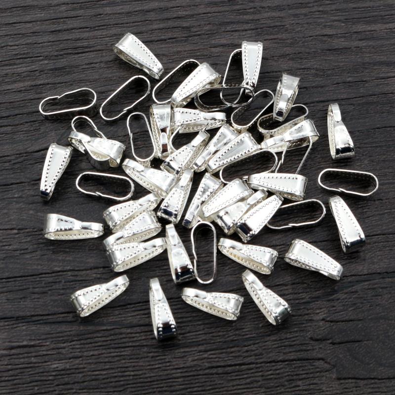 100pcs 11*4mm Bronze Gold Silver Plated Pendant Necklace Buckle Clasp Connectors For DIY Jewelry Making Findings Accessories 