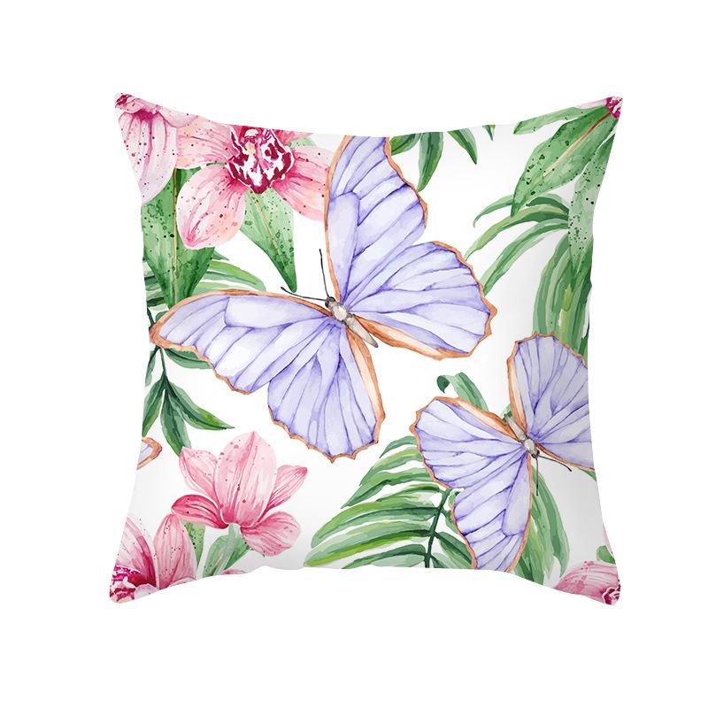 Colorful Butterfly Series Sofa Pillow Cover Nordic Peach Skin Print Office Cushion Pillow Cover Home