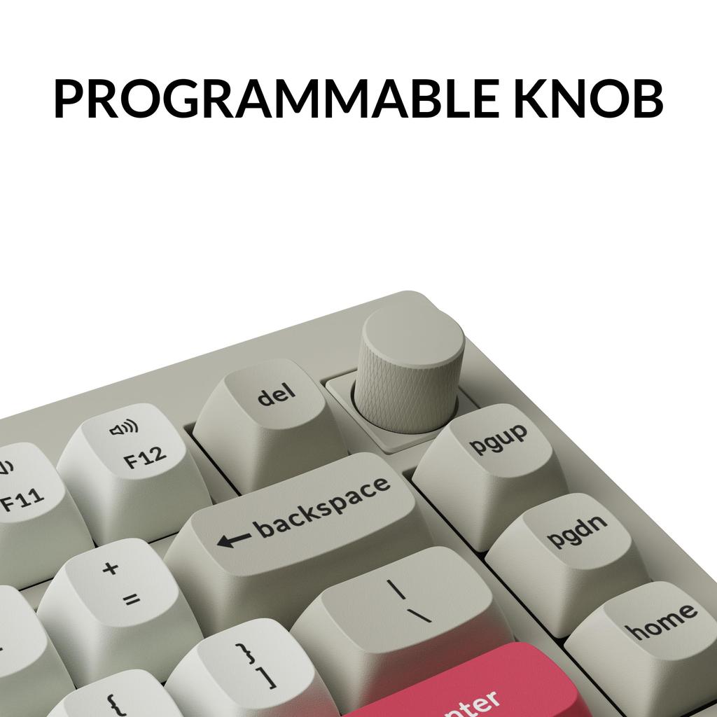 Keychron V1 Max Retro Farbe QMK Kabellos Custom Mechanisch Bluetooth Kabelgebunden RGB Gateron Jupiter Dichtung Kompatibel mit und Linux Jupiter Mechanisch Rot