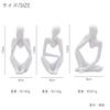 Queen-b Thinker Figurine, Set of 3, Modern Art Sculpture, Nordic Style Decor, Stylish Entryway, Living Room, Bookshelf, Tabletop Ornament (White)