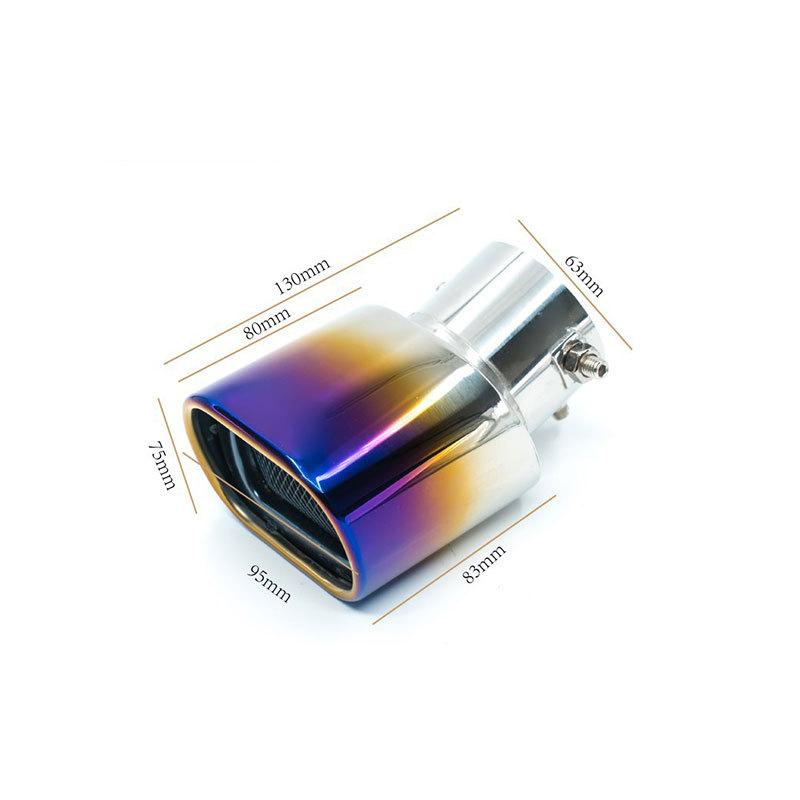 Car Exhaust Tip Stainless Steel Exhaust Tail Throat Square Tail Pipe For 2.5-inch Intake Exhaust Systems