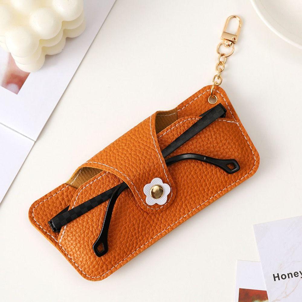 Korean Flower Glasses Case With Keychain Eyeglasses Protective Box Soft Eyewear Holder  Women