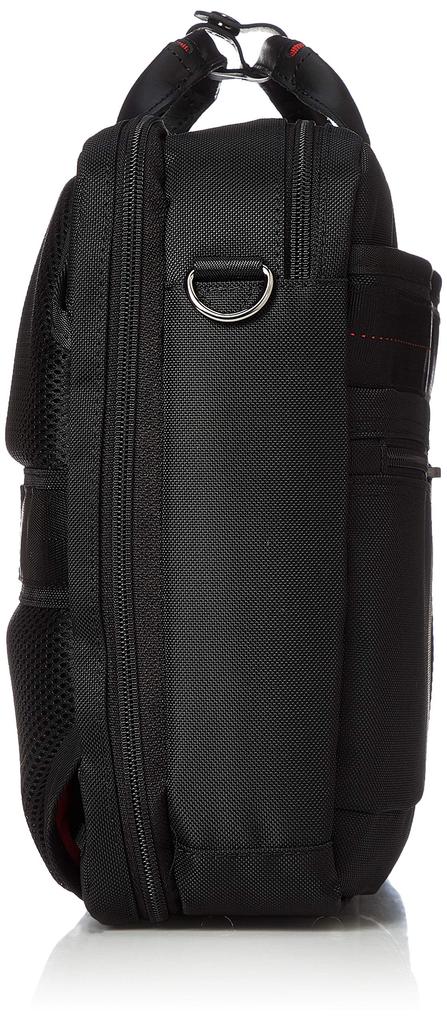 Hideo Wakamatsu Business Bag, 3-Way, 2-Compartment, Louvered, Black