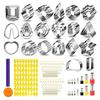 AEE2-Polymer Clay Cutters For Earring Making 44 Shapes Clay Earring Cutters 16 Circle Cutters 1 Letter Stamp 120 Accessories