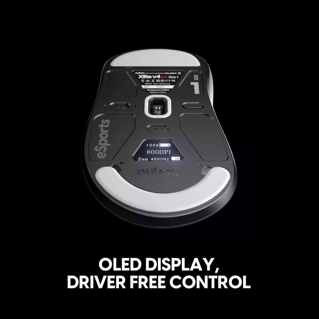 Pulsar Gaming Gears Xlite v4 eS Mini Wireless Gaming Mouse Ultra Light 61g Symmetrical 1ms 32000 DPI Optical swhich XS-1 Flagship Sensor Domestic