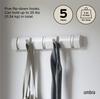 Umbra Flip Shine Wall Storage Hooks, White, 5-Hook Hooks,