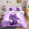Cute Gothic Cat Decor Set Soft Comfortable Duvet Cover Bedding Set Included 1*Duvet Cover & 2*Pillowcases, Gift