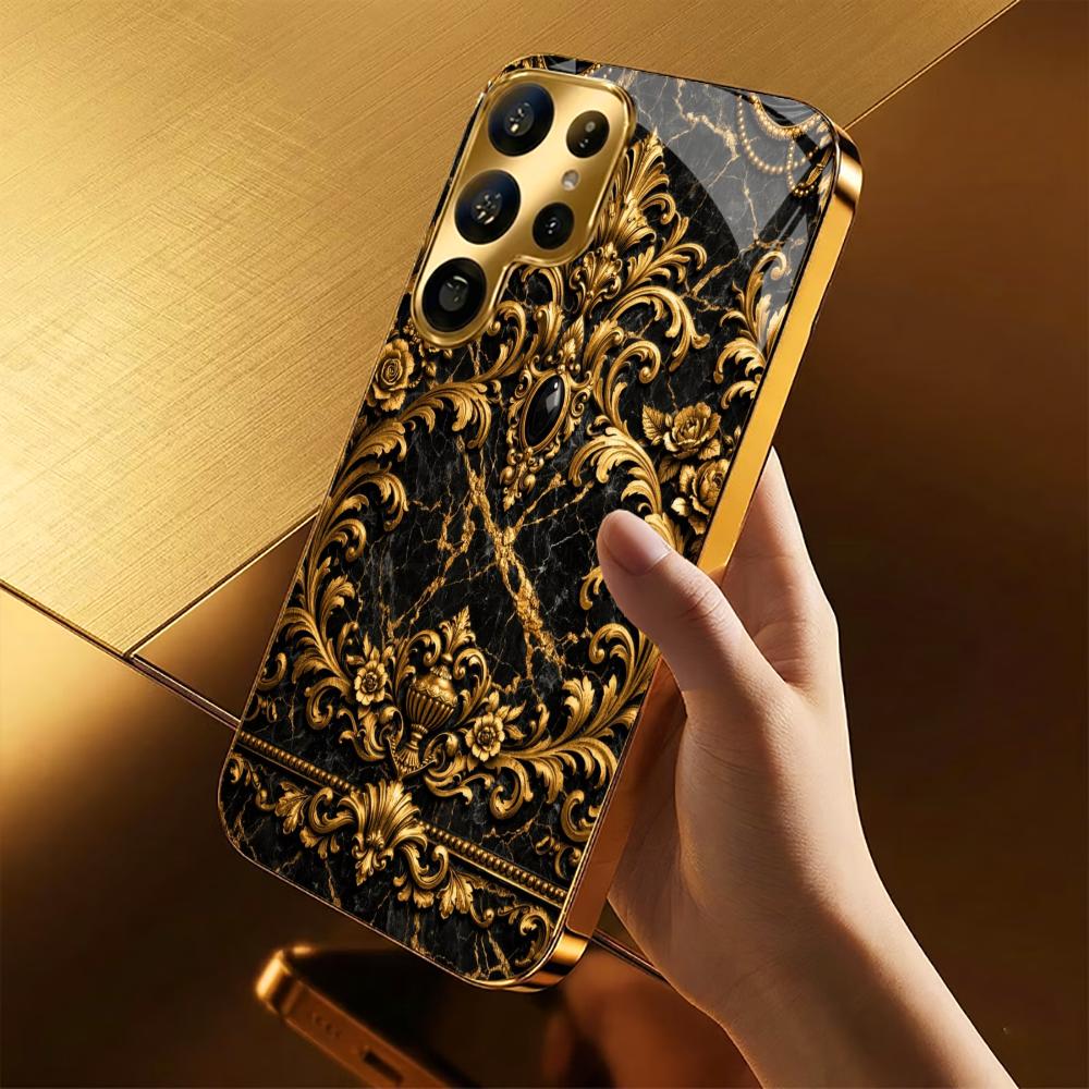 Dignified New Model Luxurious PhoneCase Electroplated Glass PhoneCase for Samsung Galaxy S26 S25 S24 S23 S22 S21 FE,Ultra,Plus