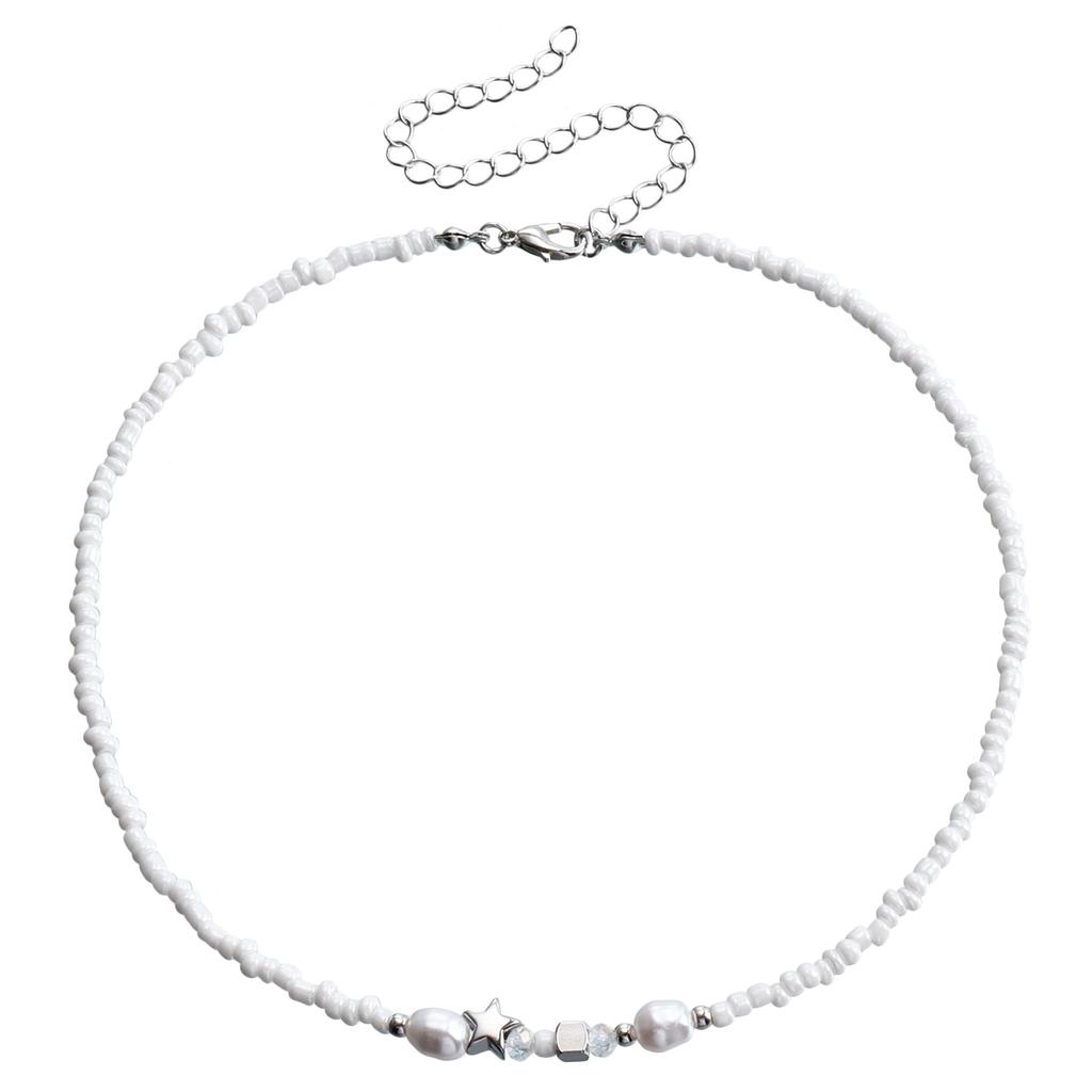 Accessories, Pastoral Simple Handmade Rice Bead Beaded Necklace Women, Bohemian Star Spice Girl Necklace